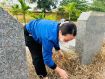 Đoàn viên thanh niên chăm sóc Nghĩa trang liệt sĩ tại thôn Từ Châu nhân dịp chuẩn bị Tết Bính Ngọ 2026
