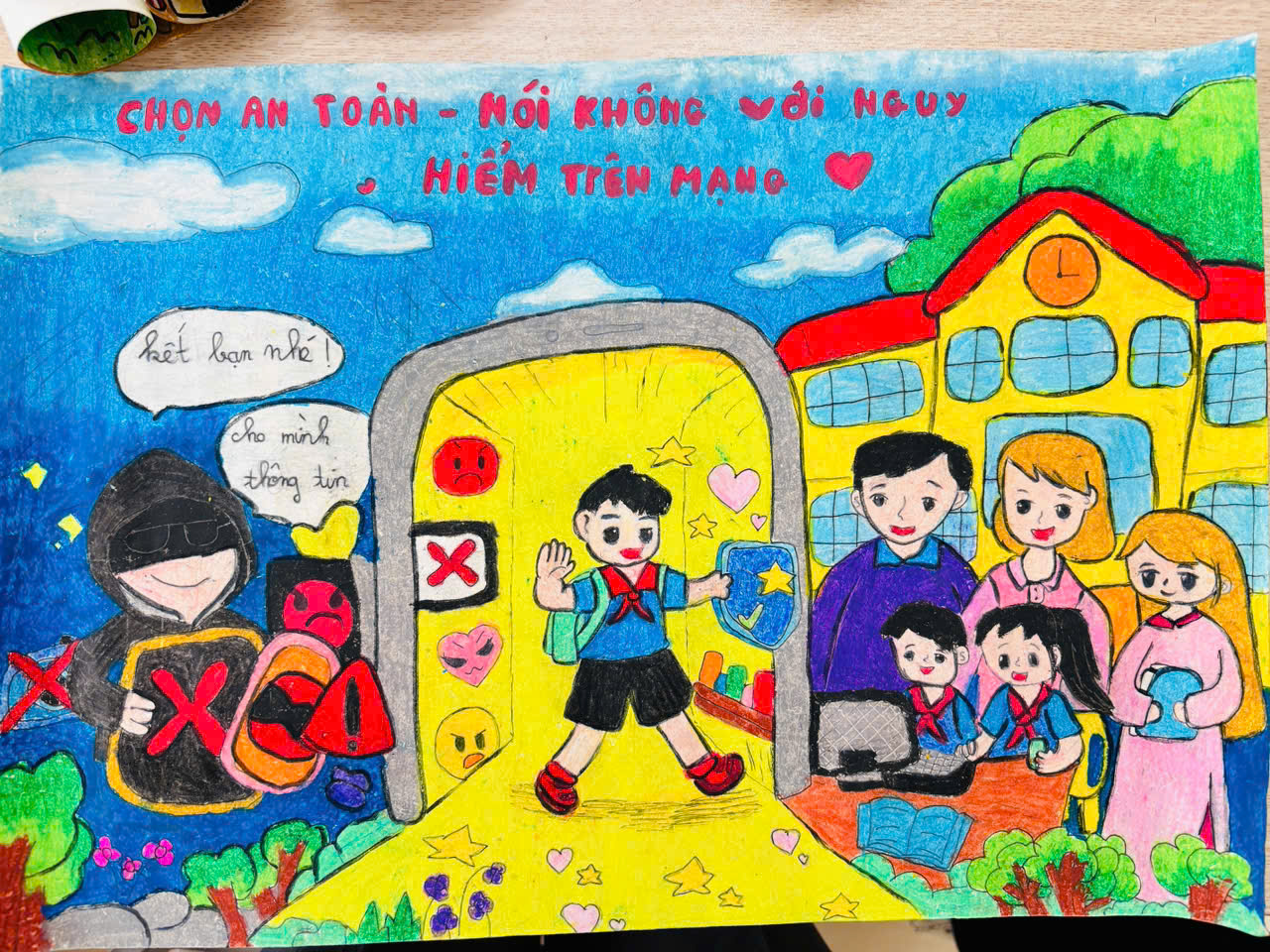 Tranh của em Nguyễn Huyền Trang lớp 5D được chọn đi thi thành phố